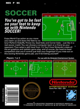 Soccer (Japan, USA) (En) box cover back